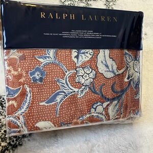 Ralph Lauren Full Queen Duvet Cover Mirabelle Orange‎ Floral Bedding 92 X 96
